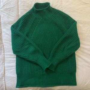 J crew Turtleneck sweater cotton green